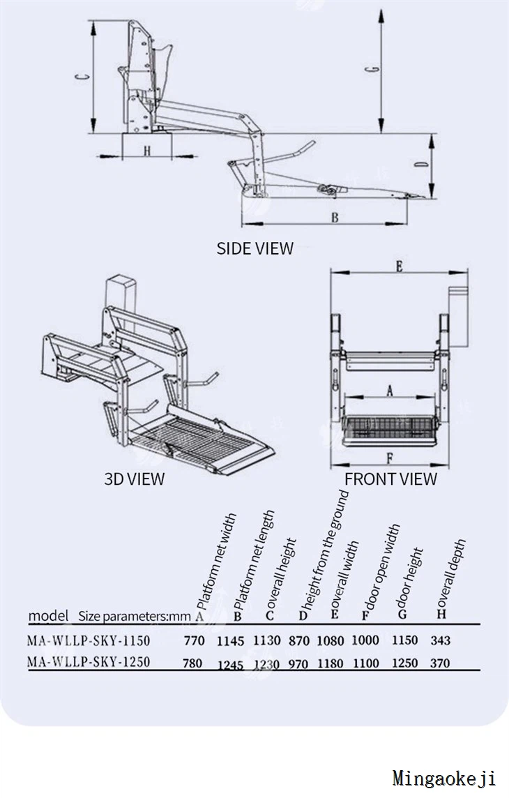 Lift Platform For Van And Minivan